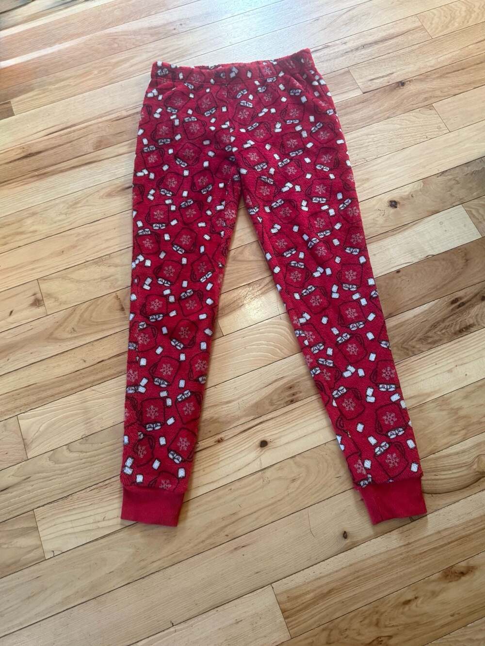 Secret Treasures Red Christmas Mug & Marshmallow Fleece Pajama Pants Size XS